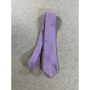 Michael Kors Mens Silk Necktie Purple Geometric Cube Pattern Formal Tie 2191